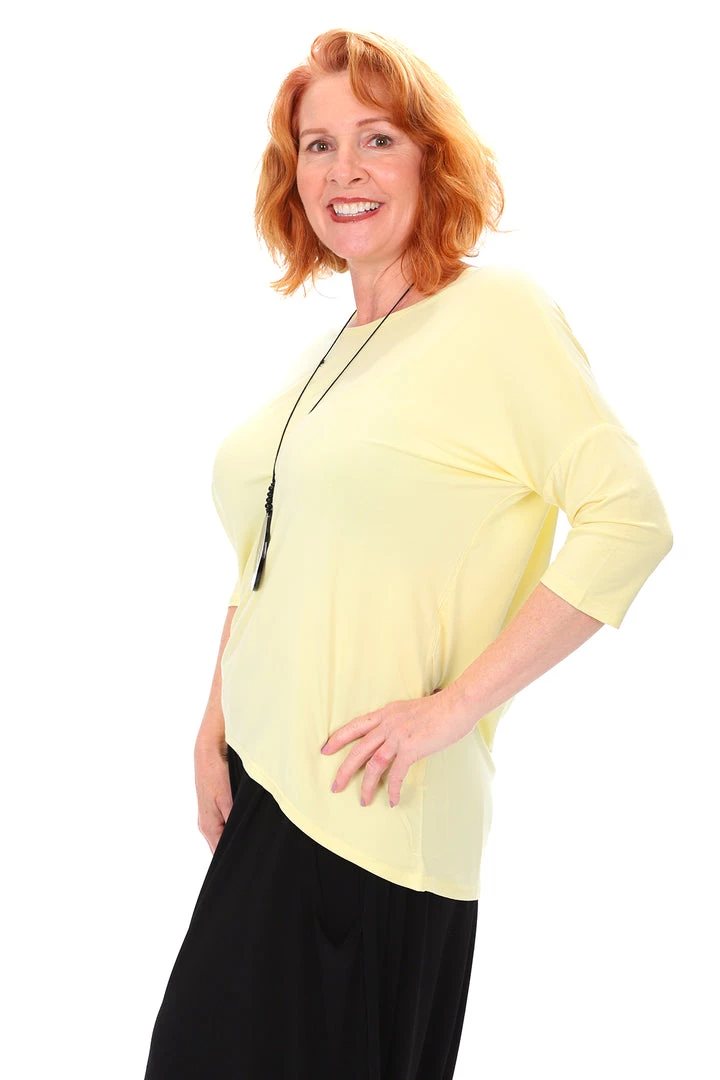 Relaxed High Low Bamboo Top | Lemon Tops 2 Relaxed High Low Bamboo Top | Lemon Tops