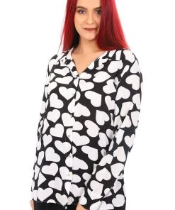 Hammock & Vine Tops Black & White Heart Shirt | HV3 12 Hammock & Vine Tops Black & White Heart Shirt | HV3