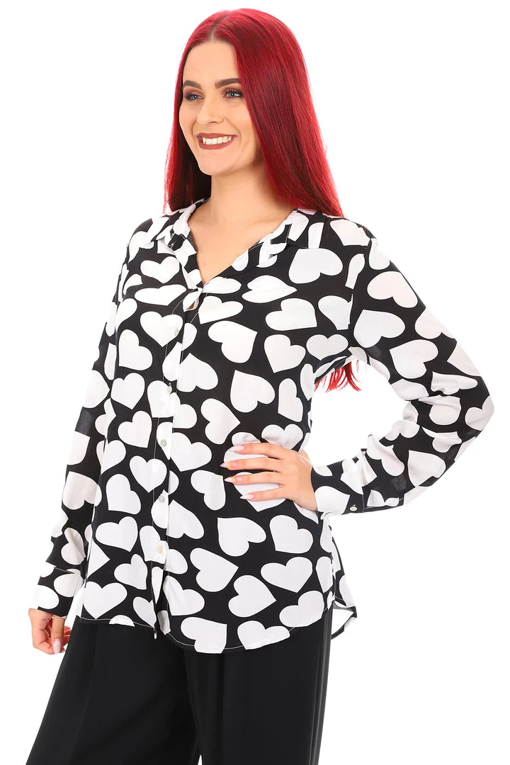 Hammock & Vine Tops Black & White Heart Shirt | HV3 3 Hammock & Vine Tops Black & White Heart Shirt | HV3