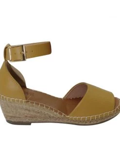 Human Shoes Helene Leather Wedge Heels - Mustard - HS3