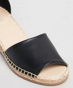 Human Helene Leather Espadrille Wedge - Black -HS2 9 Human Helene Leather Espadrille Wedge - Black -HS2