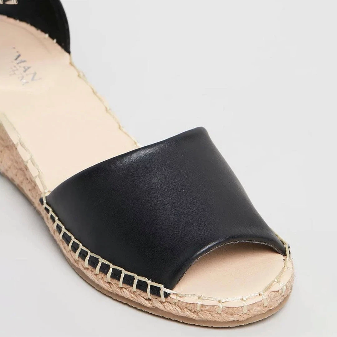Human Helene Leather Espadrille Wedge - Black -HS2 5 Human Helene Leather Espadrille Wedge - Black -HS2