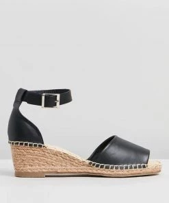Human Helene Leather Espadrille Wedge - Black -HS2 8 Human Helene Leather Espadrille Wedge - Black -HS2