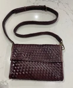 Human Cindy Woven Leather Bag - Choc