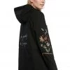 Desigual Clothing Hooded Flowers Parka | Black | DG1