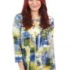 Corsican Owl 3/4 Sleeve Top - Illusions