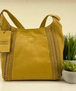 Modapelle Vintage Hobo Shoulder Bag -Yellow-ML7 Handbags