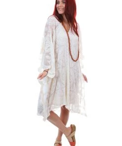 M Style Juliette Lace Throw Over - Cream Resort Wear