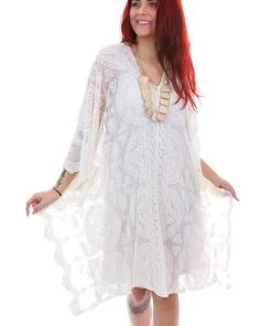 M Style Juliette Lace Throw Over - Cream Resort Wear