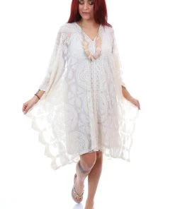 M Style Juliette Lace Throw Over - Cream Resort Wear