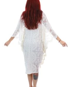 M Style Juliette Lace Throw Over - Cream Resort Wear