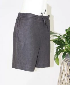 See Saw Drawstring Mid Linen Shorts - Aniseed