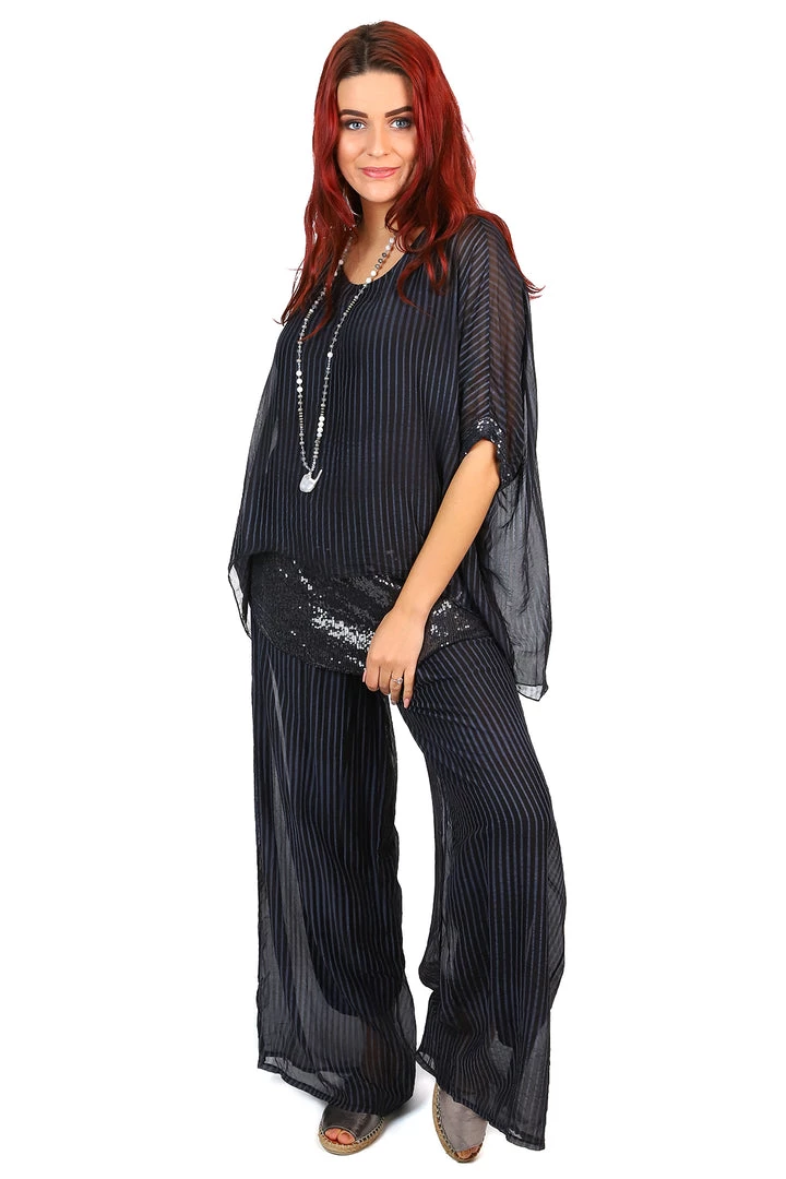 Jenny Jazz Primadonna Shimmer Top - Black Stripe - JJ19 2 Jenny Jazz Primadonna Shimmer Top - Black Stripe - JJ19