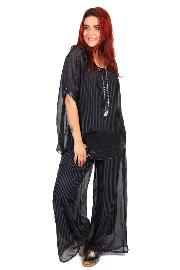 Jenny Jazz Primadonna Shimmer Top - Black Stripe - JJ19 3 Jenny Jazz Primadonna Shimmer Top - Black Stripe - JJ19