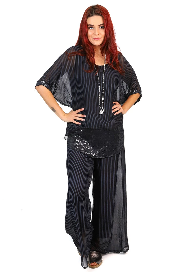 Jenny Jazz Primadonna Shimmer Top - Black Stripe - JJ19 4 Jenny Jazz Primadonna Shimmer Top - Black Stripe - JJ19