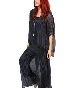 Jenny Jazz Primadonna Shimmer Top - Black Stripe - JJ19 10 Jenny Jazz Primadonna Shimmer Top - Black Stripe - JJ19