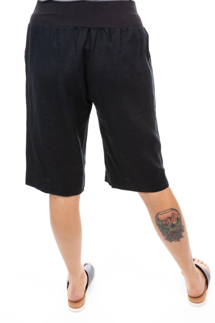 Gordon Smith Jersey Waist Linen Shorts | Black | GS8 3 Gordon Smith Jersey Waist Linen Shorts | Black | GS8