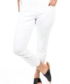 Foil Zipping Soft Wear Jegging | White