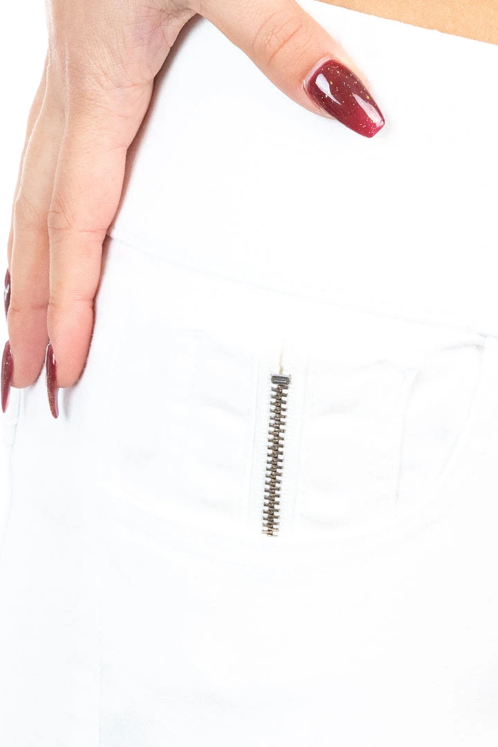 Foil Zipping Soft Wear Jegging | White 4 Foil Zipping Soft Wear Jegging | White