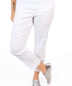 Foil Pants Fuss Free Taper Capri | White | F13