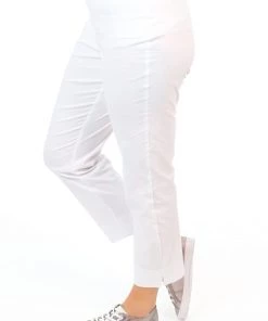 Foil Pants Fuss Free Taper Capri | White | F13