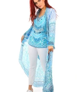 Fashion Spectrum Luna Long Silk Coat