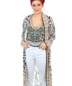 Fashion Spectrum Kalpony Long Silk Coat Jackets/Coats