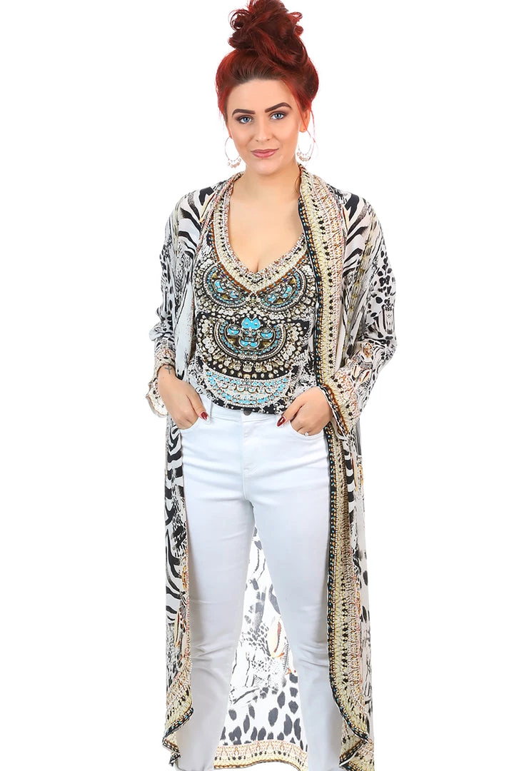 Fashion Spectrum Kalpony Long Silk Coat Jackets/Coats 2 Fashion Spectrum Kalpony Long Silk Coat Jackets/Coats