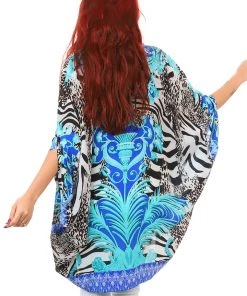 Fashion Spectrum Zebra Short Cape - Blue