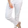 Cafe Latte Gathered Size Zip Pants | White | CL1