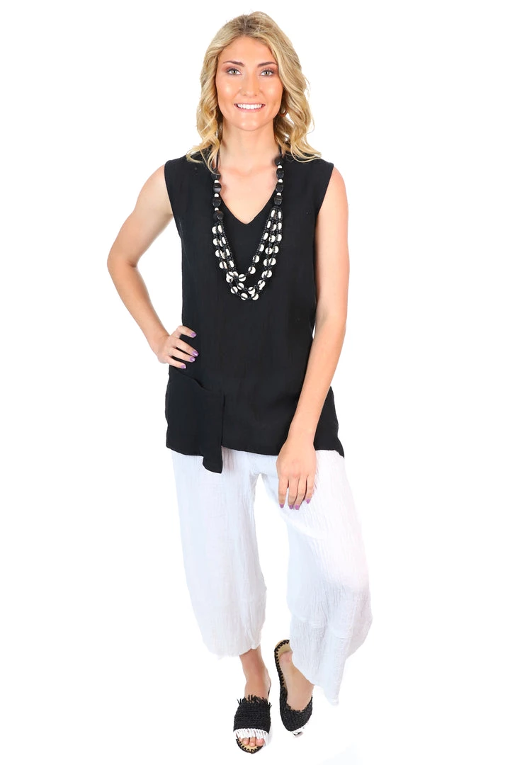 J Generation Linen Fadens SVEN Jet Black Top | FA112s 1 J Generation Linen Fadens SVEN Jet Black Top | FA112s