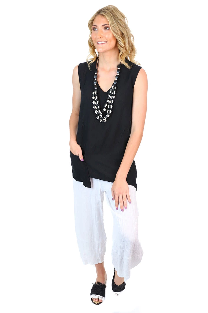 J Generation Linen Fadens SVEN Jet Black Top | FA112s 3 J Generation Linen Fadens SVEN Jet Black Top | FA112s