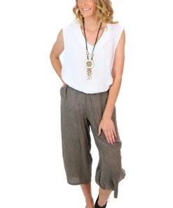 J Generation Stella - Lulu Pants - Tobacco TL133 Linen