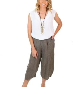 J Generation Stella - Lulu Pants - Tobacco TL133 Linen