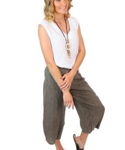 J Generation Stella - Lulu Pants - Tobacco TL133 Linen