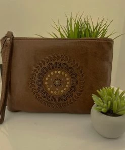 Modapelle Wristlet Leather Bag | Summer Nude| ML5
