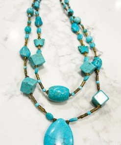 Turquoise Howlite Necklace - Elfy - ELF1