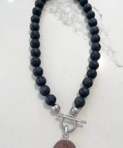 Touche' Jewellery Volcanic Penny Necklace - B9