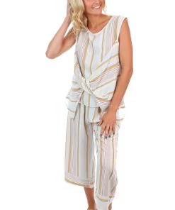 Jenny Jazz Primadonna Cross Over Top - Beige Tops