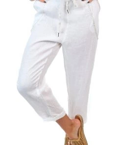 The Italian Cartel Linen Messina Pants | White | IC28