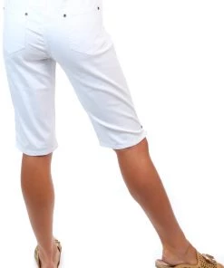 Cafe Latte Shorts Stretch Pull On Jean Short | White | CL4 7 Cafe Latte Shorts Stretch Pull On Jean Short | White | CL4