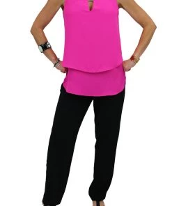 Joseph Ribkoff Tops Neon Pink Layer Top - 181293 9 Joseph Ribkoff Tops Neon Pink Layer Top - 181293