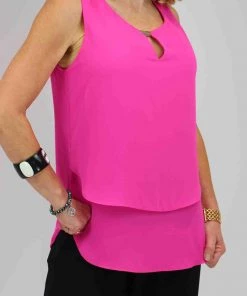 Joseph Ribkoff Tops Neon Pink Layer Top - 181293 8 Joseph Ribkoff Tops Neon Pink Layer Top - 181293