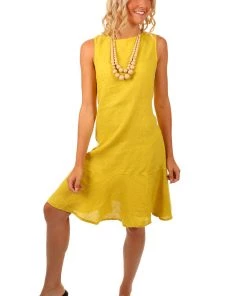 So French So Chic Dresses Linen Maxi Dress | Mustard | SF2s