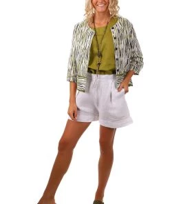 So French So Chic Linen Tailored Shorts - White