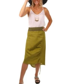 See Saw Ribbed Waist Drawstring Skirt - Fig Linen 6 See Saw Ribbed Waist Drawstring Skirt - Fig Linen