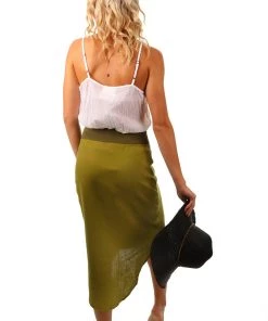 See Saw Ribbed Waist Drawstring Skirt - Fig Linen 7 See Saw Ribbed Waist Drawstring Skirt - Fig Linen
