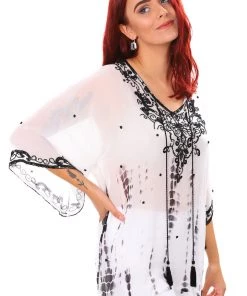 Caju Tops Beaded Dip Dye Blouse