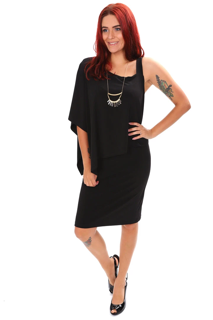 Philosophy Nora.S216 One Shoulder Dress - Black Dresses 1 Philosophy Nora.S216 One Shoulder Dress - Black Dresses