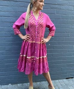 Samsaara Dresses Party In Cerise Dress | S14s